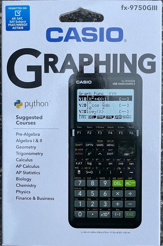Casio FX-9750GIII Graphing Calculator Python & Natural Text Book Display **NEW**