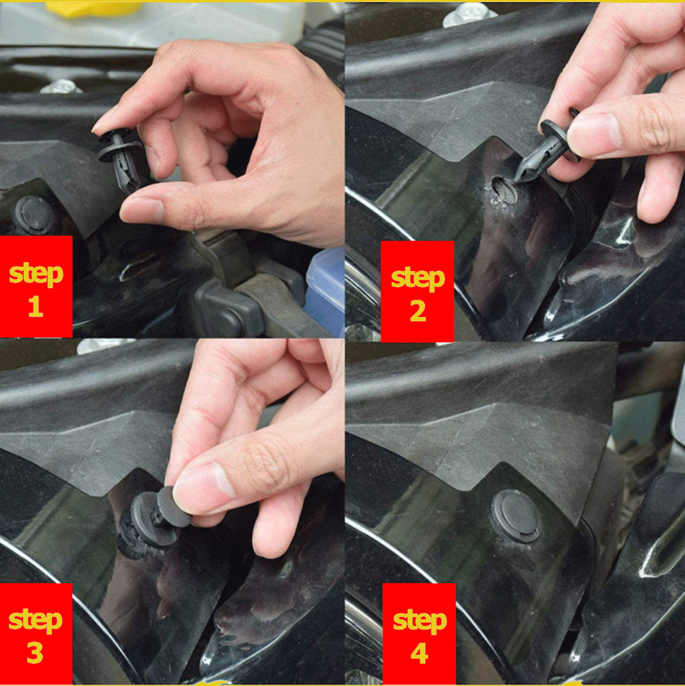 120PCS 8mm Bumper Clips Retainer Auto Car Plastic Rivets Fastener Fender Push US