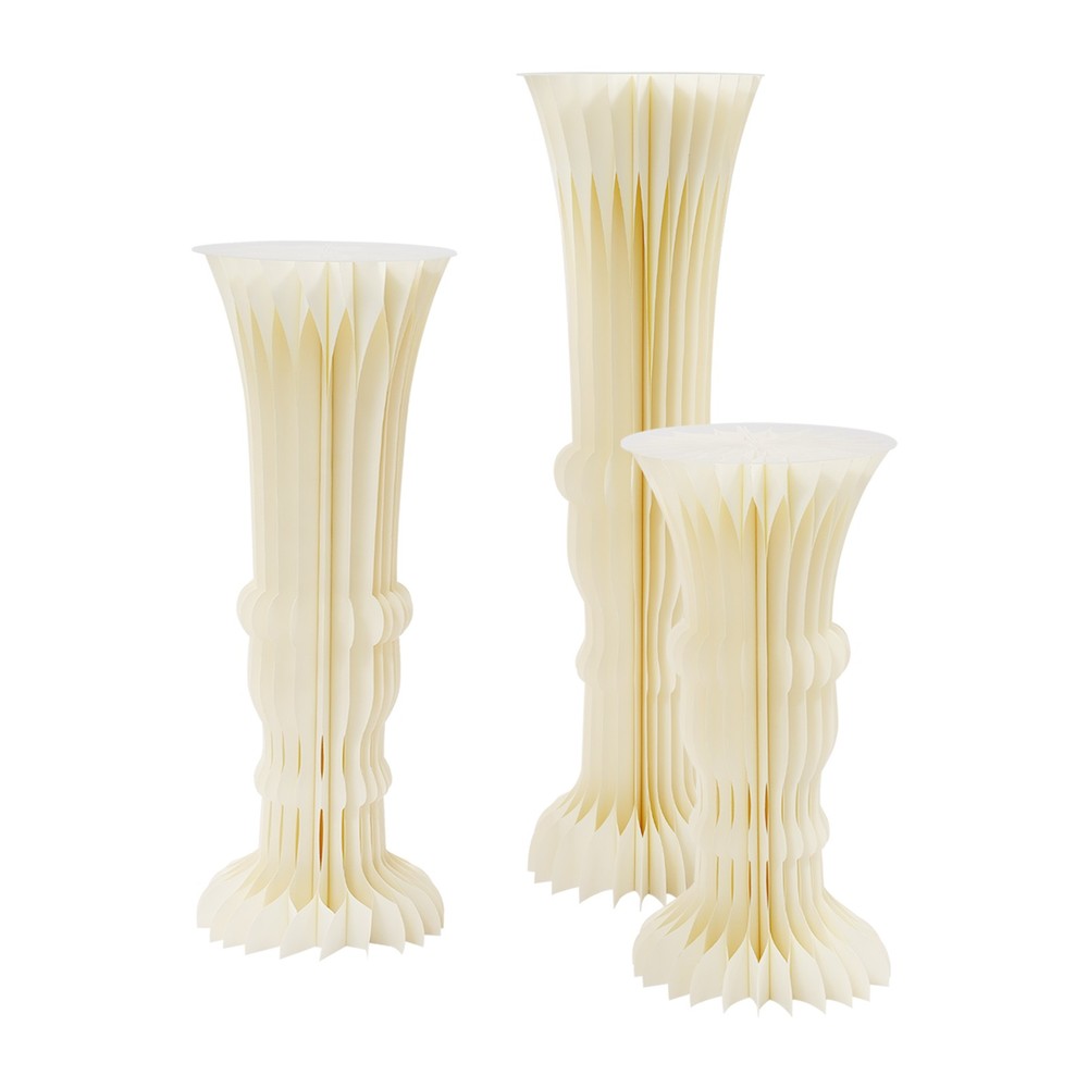 3pcs Foldable Cardboard Centerpiece Display Vase-shape Display for Wedding Party