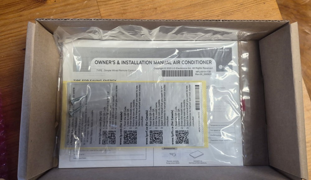 LG ELECTRONICS - PREMTC00U.ENCXLUS Remote For Split System AC