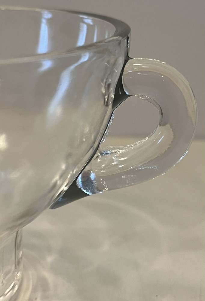 Vintage Thick Clear Glass Canning Funnel with a Finger Loop Handle