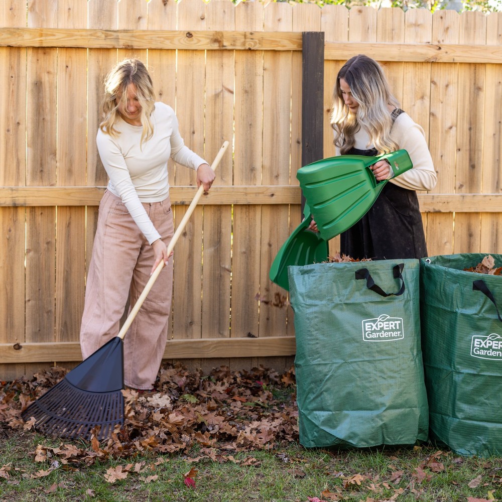 24-inch Wood & Poly Leaf Rake Durable Head Wide Coverage Lightweight New