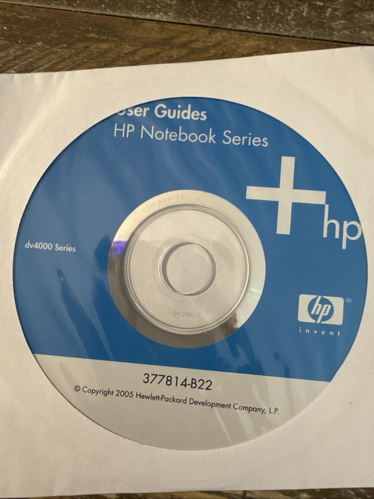 HP Notebook Series User Guides Software PC Cd Rom