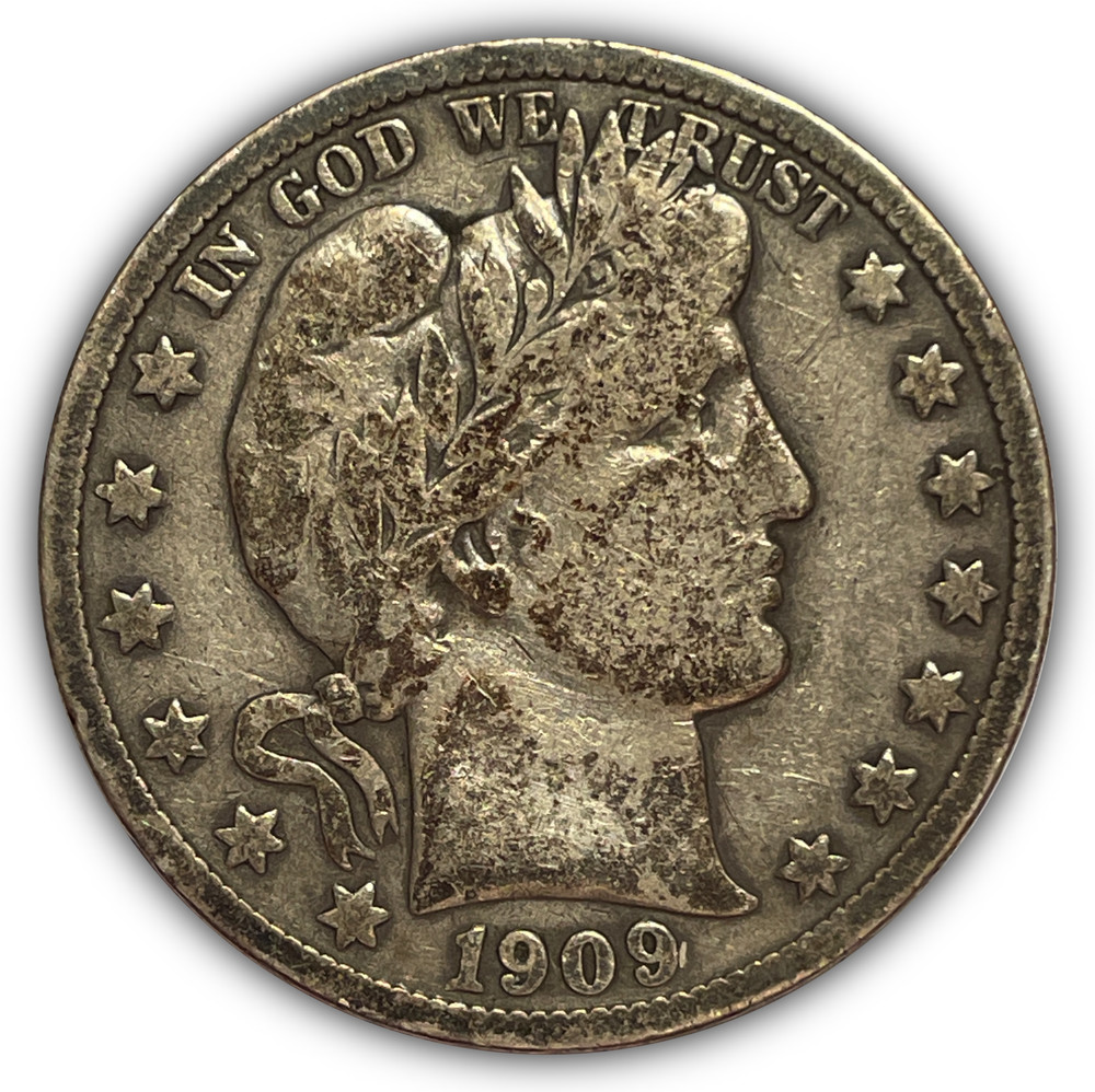 1909-S Barber Half Dollar Very Fine VF Coin, Issues #22744