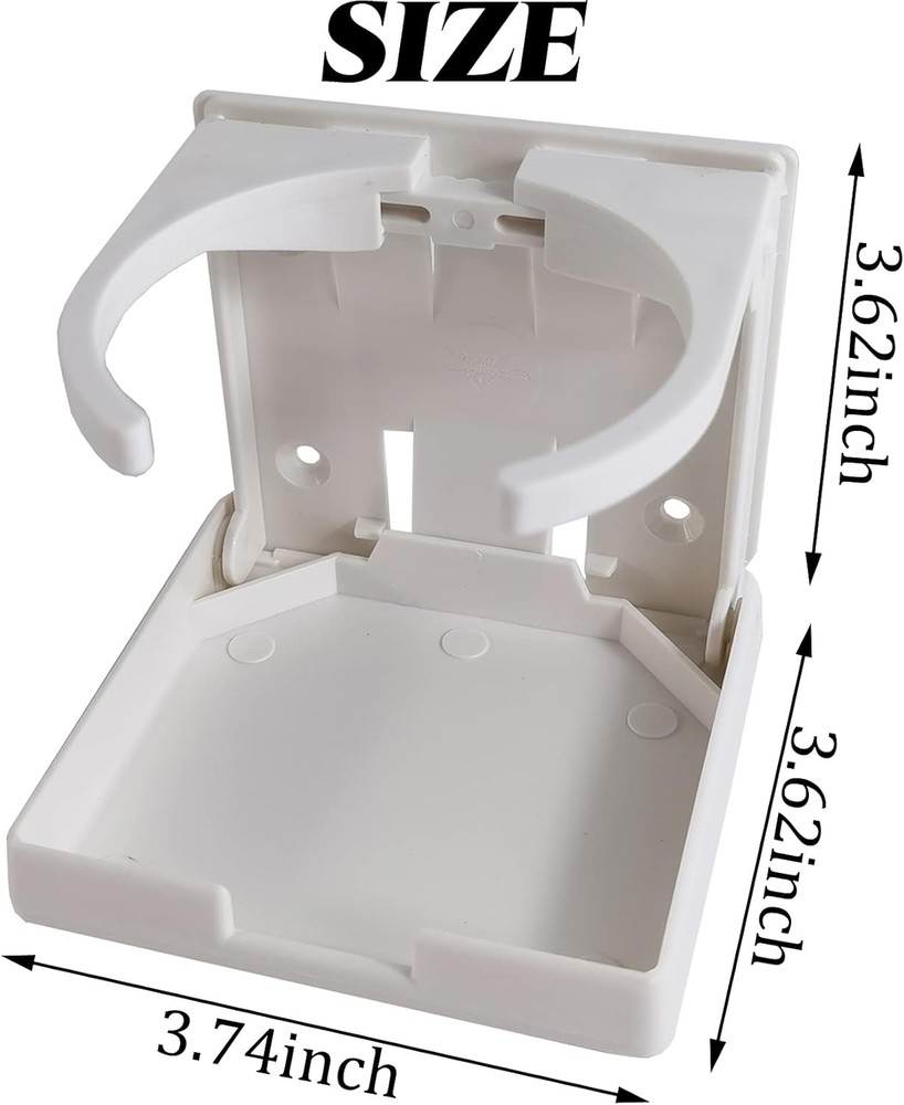 RONYOUNG 2PCS Adjustable Folding Drink Holder with Screws/Adjustable White