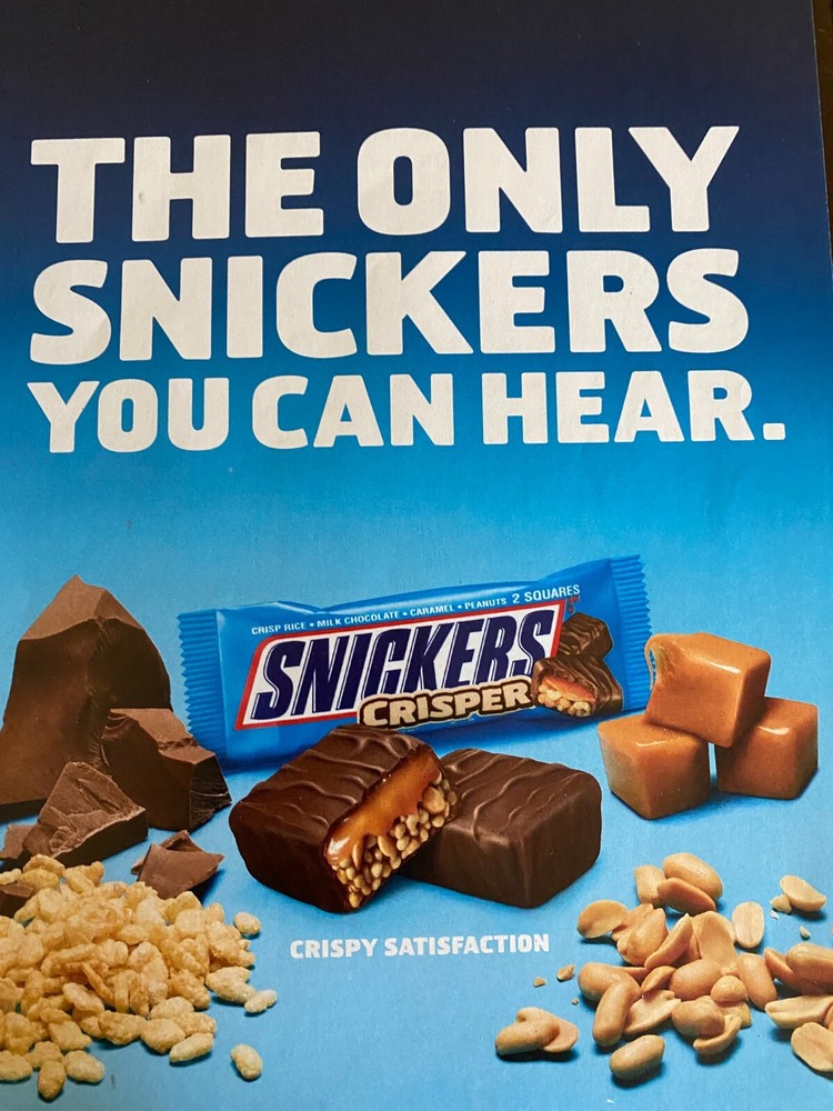 Snickers Crisper, Candy Bars, Full Page Vintage Print Ad