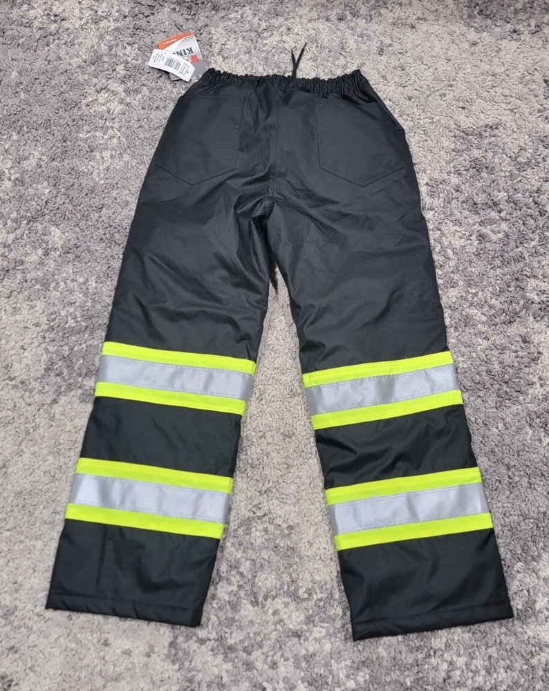 NWT Work King Safety Visibility Work Pants Black Men Small 3M Reflective