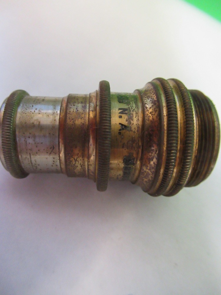 ANTIQUE BAUSCH LOMB BRASS OBJECTIVE LENS MICROSCOPE PART AS PICTURED Y4-FT-81