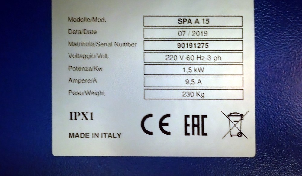 Italiana semi automatic dough divider rounder SPA A 15