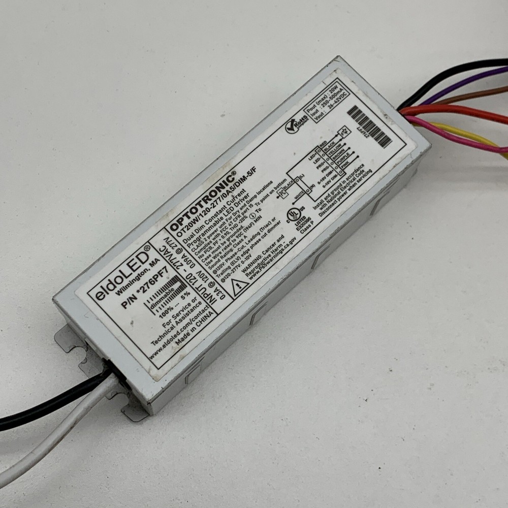 eldoLED OT20W/120-277/0A5/DIM-5/F Constant Current Programmable LED Driver 20W