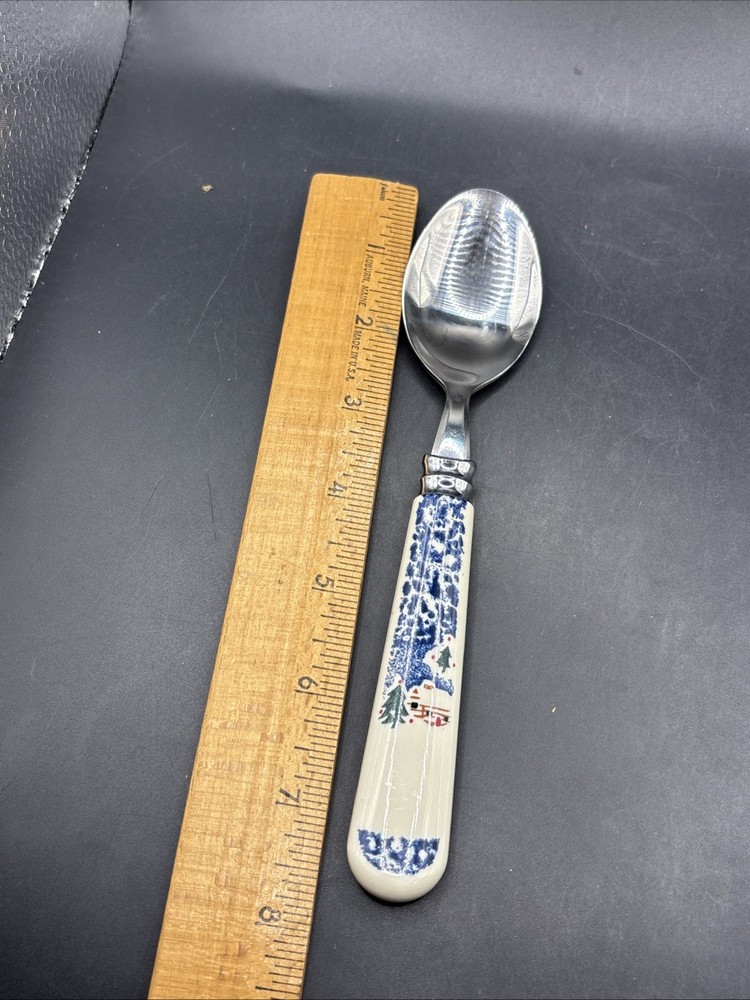 Flatware Christmas Cabin in Snow Stainless 8 Place Settings Tienshan Silverware