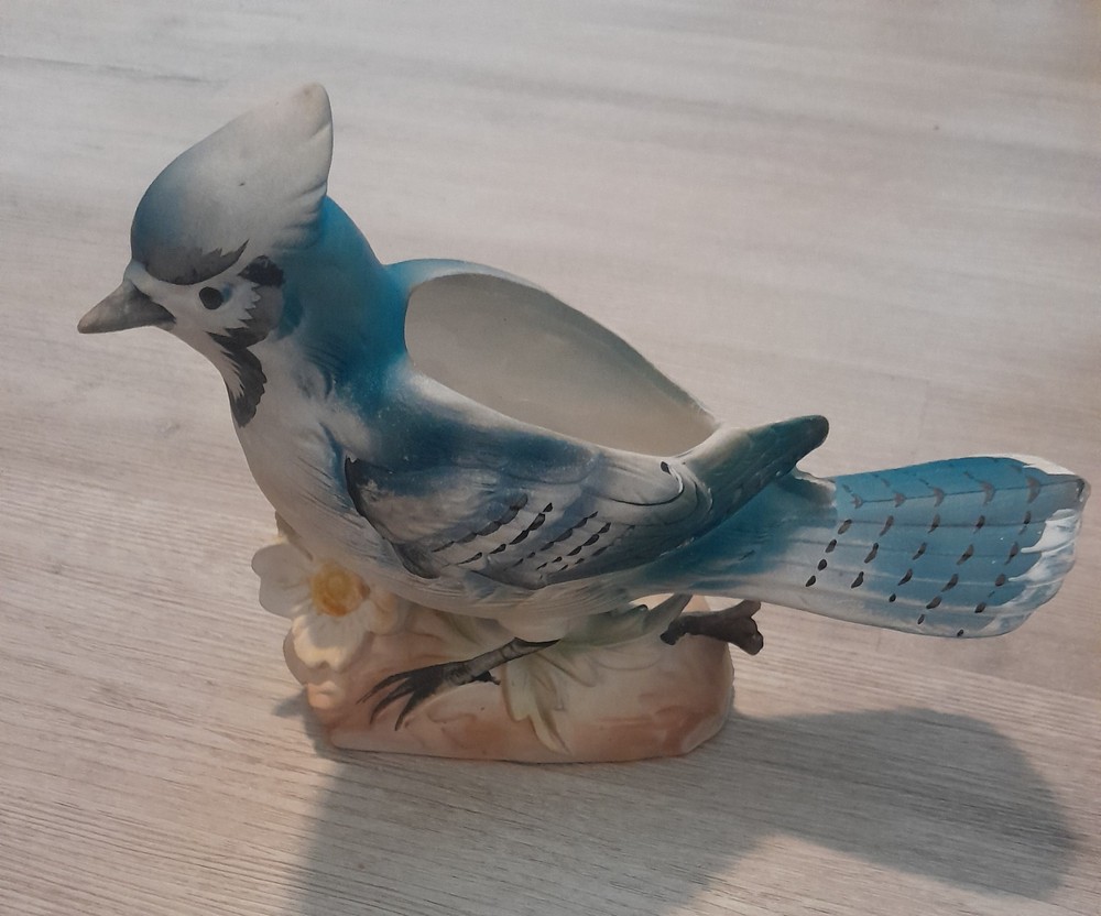 Mid-Century Lefton Blue Jay #573 Planter