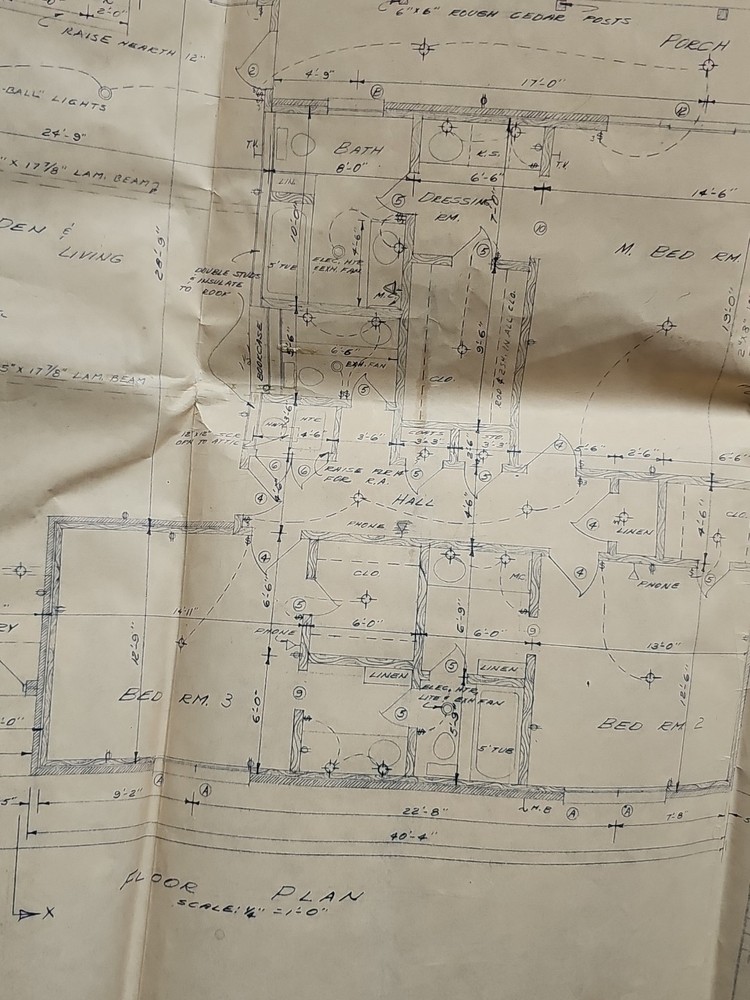 1966 Edwards TEXARKANA Architectural History House Plan Blue Prints GRIFFIN