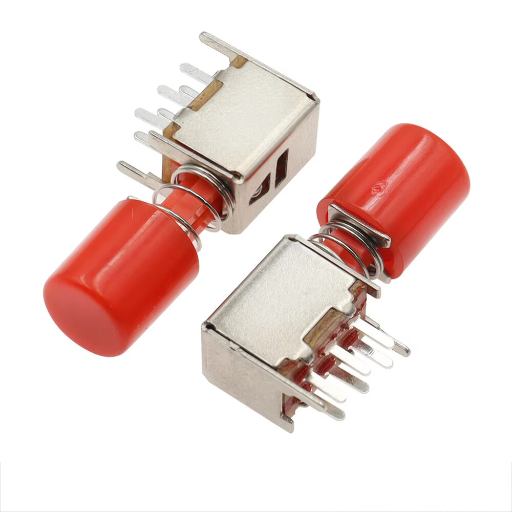 A03 Latching PCB Push Button Switch DPDT Straight Key Switch 6 Pin PS-22F02