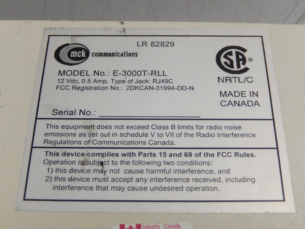 MCK Lucent ISDN Definity EXTender 2101 Serial Remote Module E-3000T-RLL
