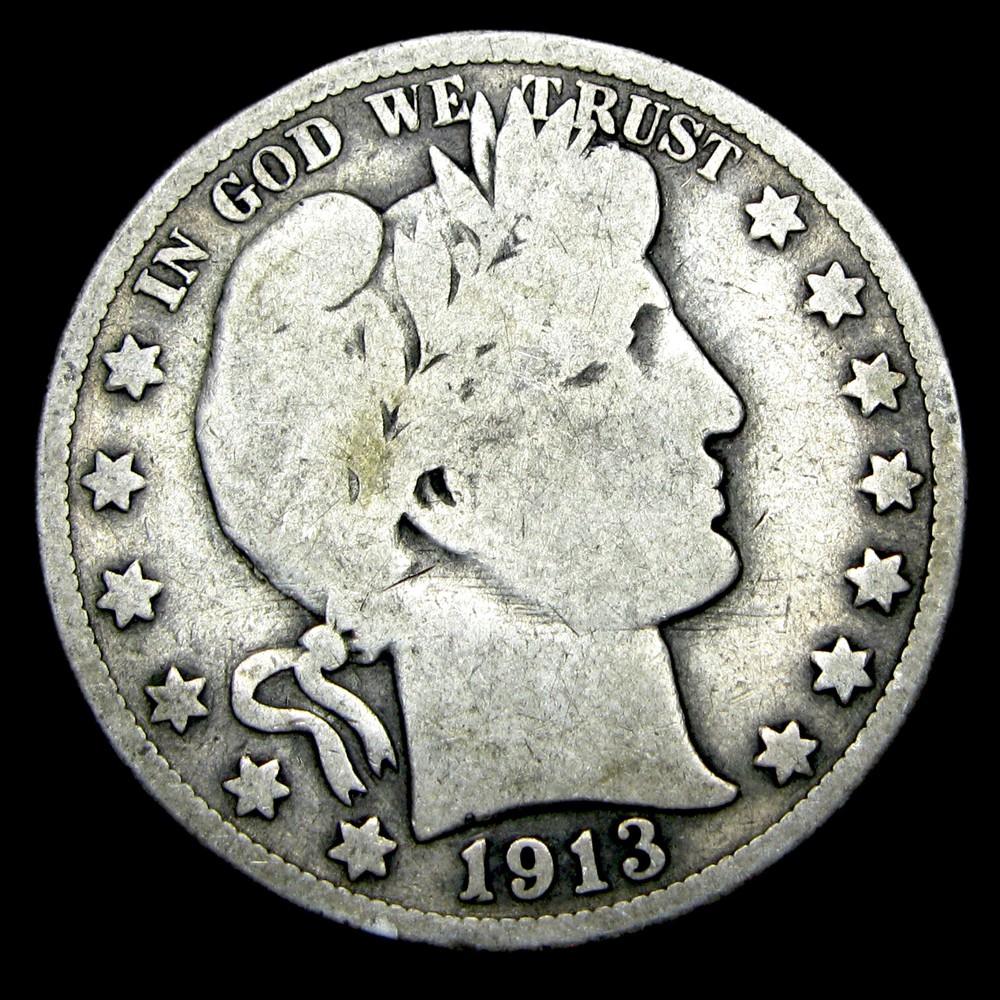 1913 Barber Half Dollar Silver ---- Nice Coin ---- #015U