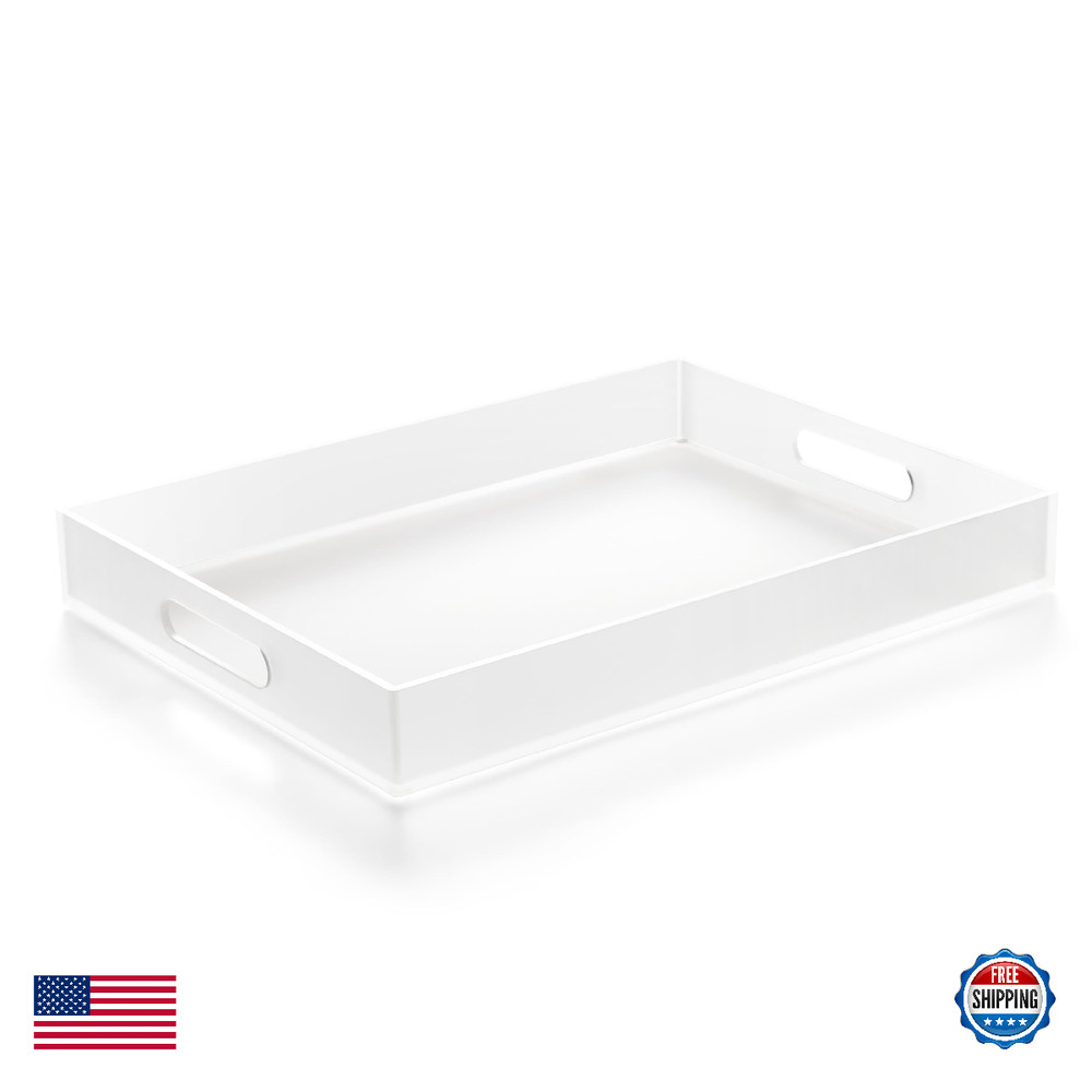 ATZYmolin 16"x12" Large Acrylic Serving Tray Decorative Ottoman Coffee Table Van