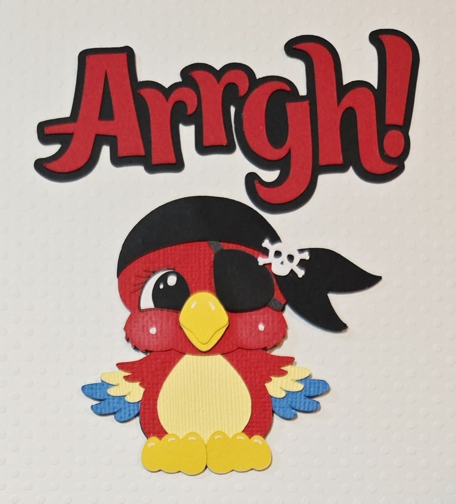 Parrot And Pirate Title. Scrapbook, Card making Paper Piecing