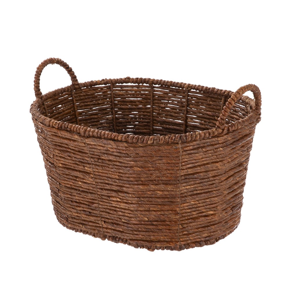 Brown Handwoven Maize Basket Oval