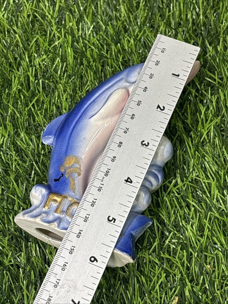 Vintage Florida Dolphin Thermometer Ceramic Wall Decor Souvenir