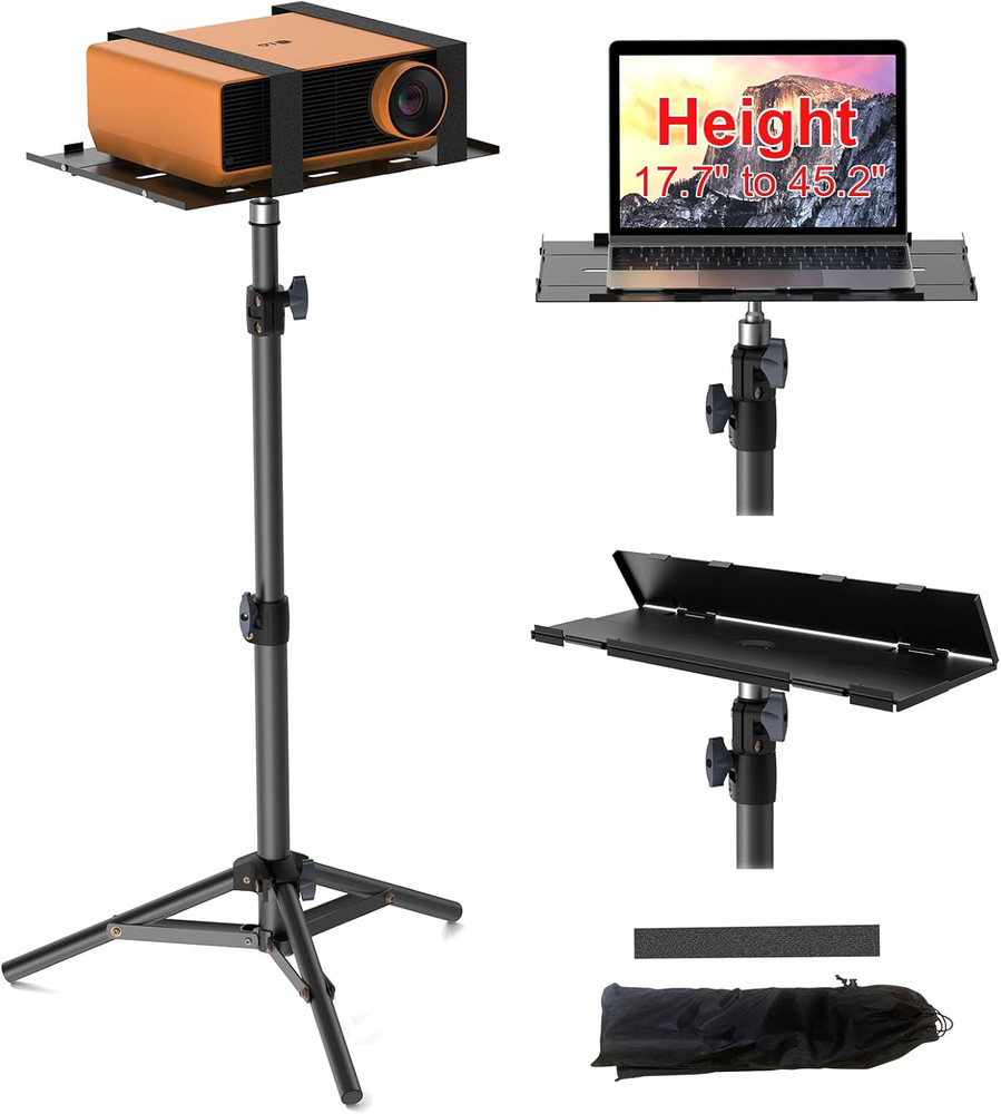 Adjustable Tripod Stand for Projectors and Laptops, Portable and Foldable