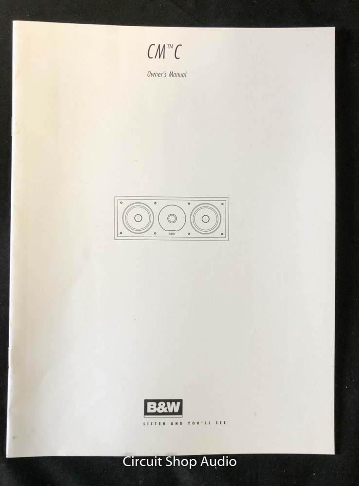 Original B&W CM C / Owner's Manual
