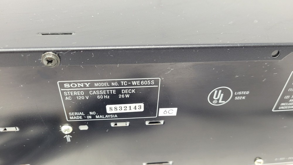 Sony TC-WE605S Dual Cassette Deck With Dolby Powers On