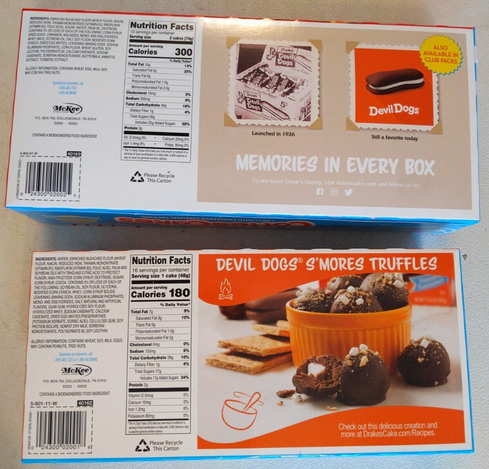 Drake's Sampler Bundle - Devil Dogs 16 count, Coffee Cakes 20 count