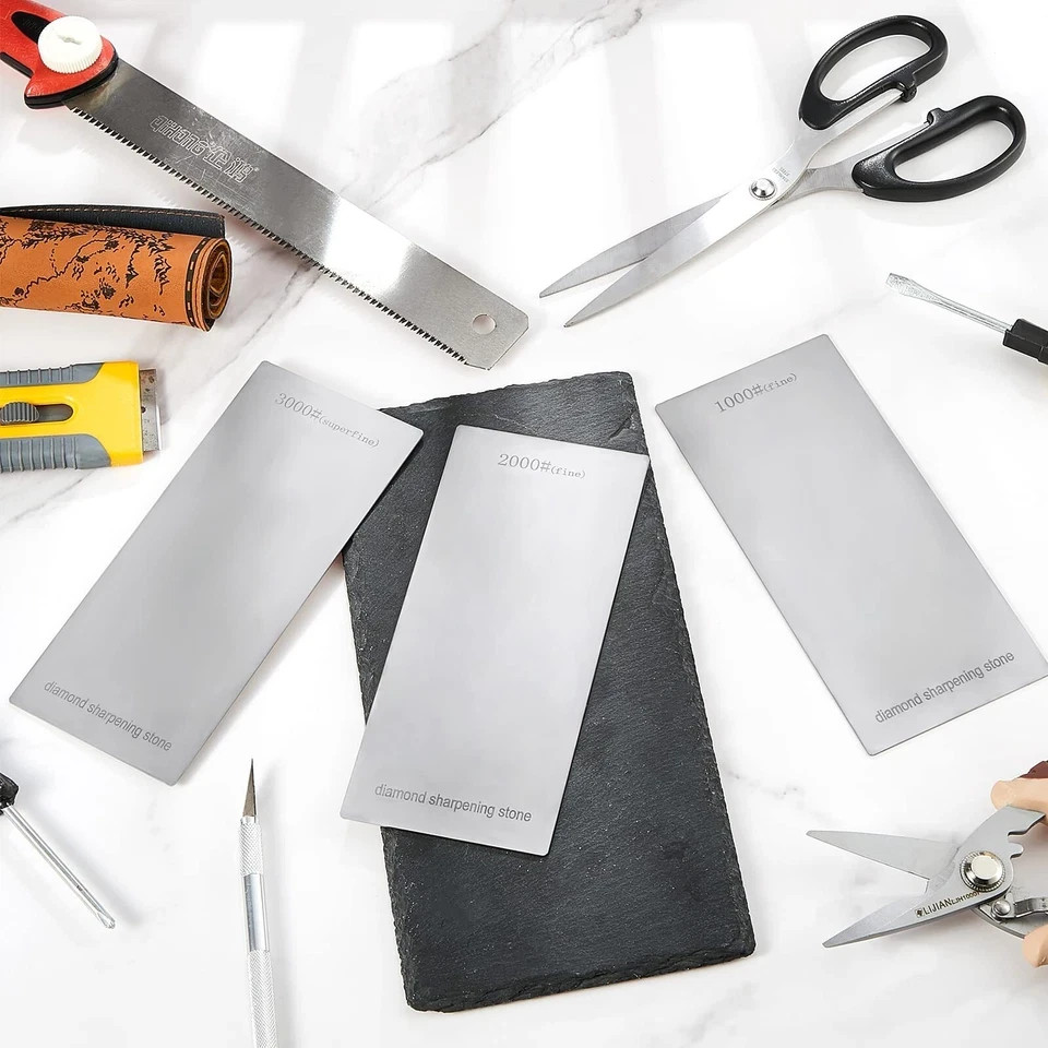 3 Pcs Diamond Sharpening Stone Set Lapping Plate Knife Sharpening Stone