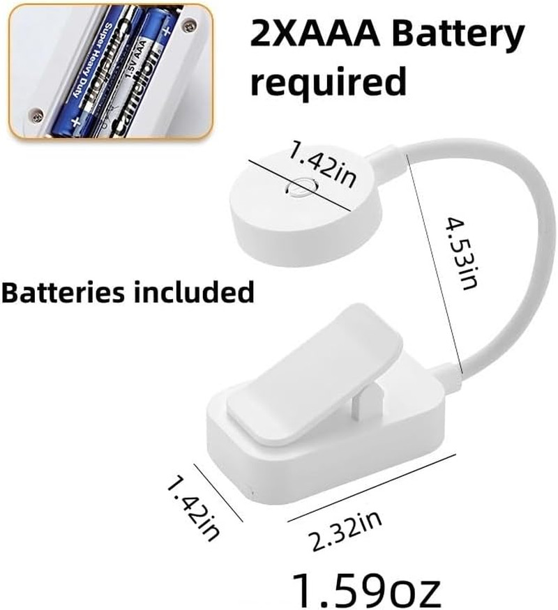 4 Pack Book Light Bulk for Reading in Bed， 3 Color Temperature Reading Light，Adj