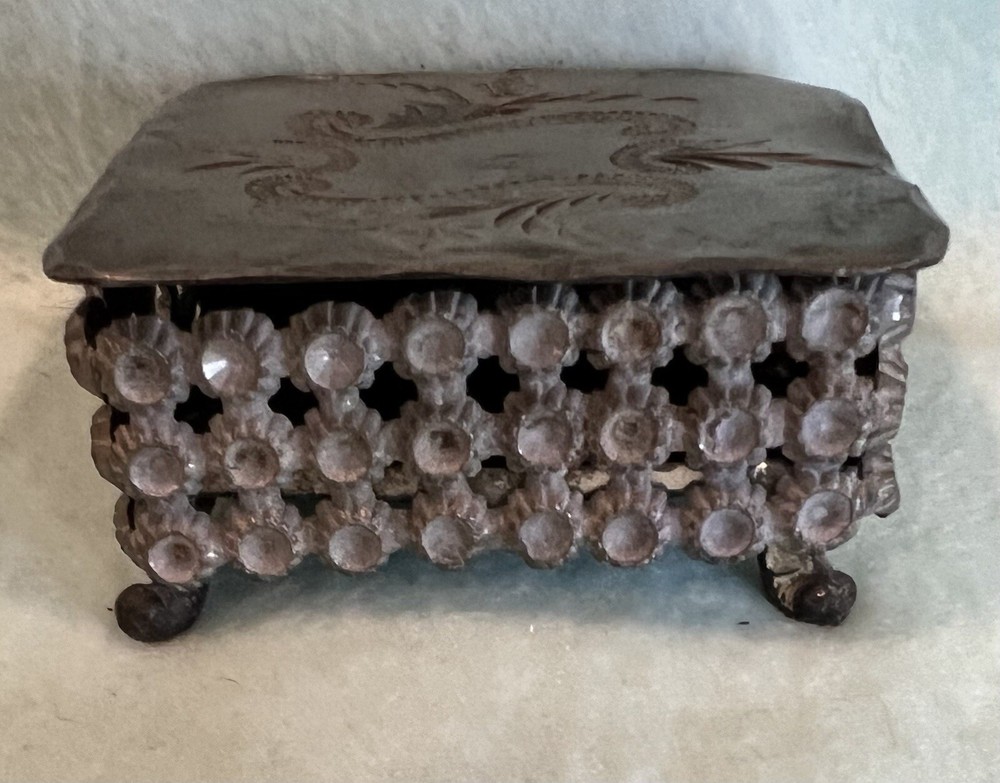Antique Silver Plated Trinket Box. No Markings