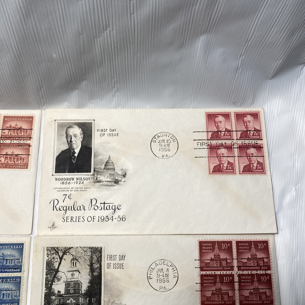 1956 Regular Postage FDC Stamp Lot 5 Art Craft Cachets All First Day Issue