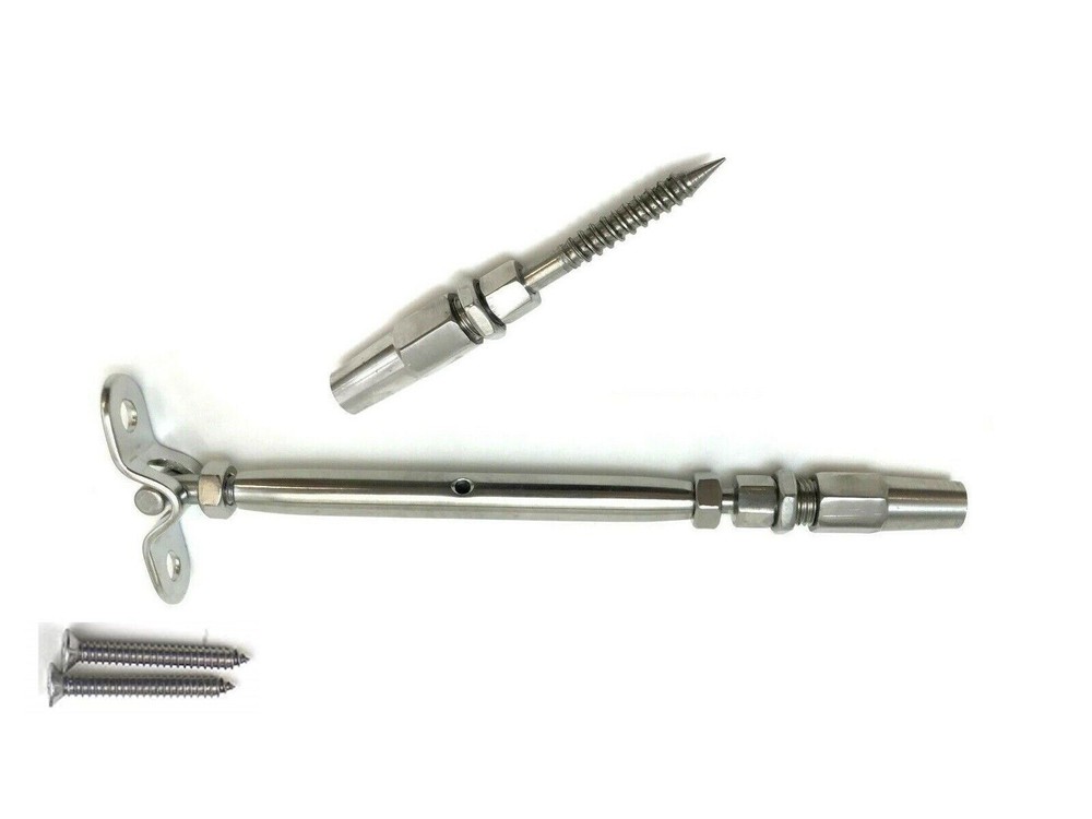 T316 SS Cable rail Swageless Deck toggle tensioner & swageless lag screw 3/16"