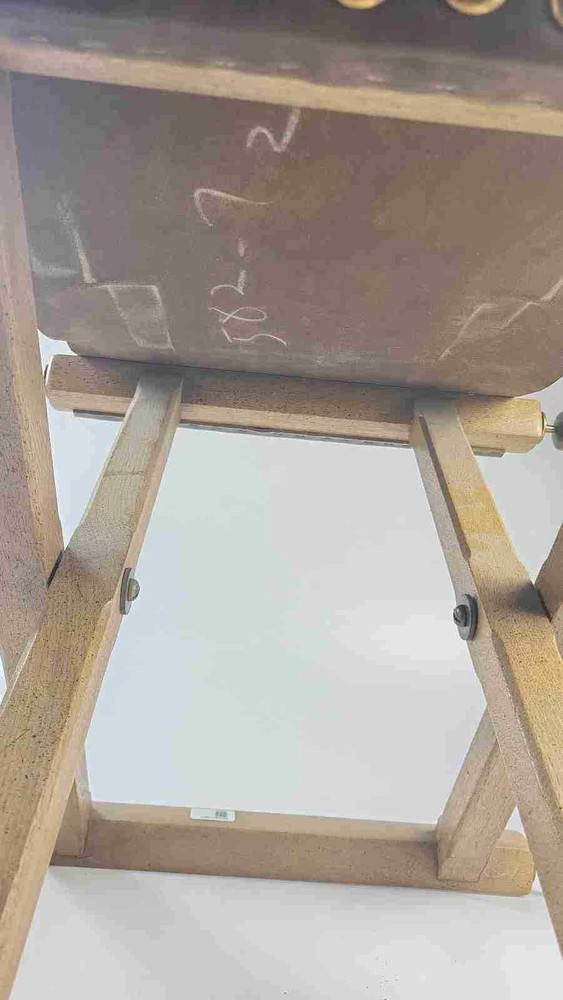 Vintage Oak Leather And Brass Camp / Campaign Folding Stool