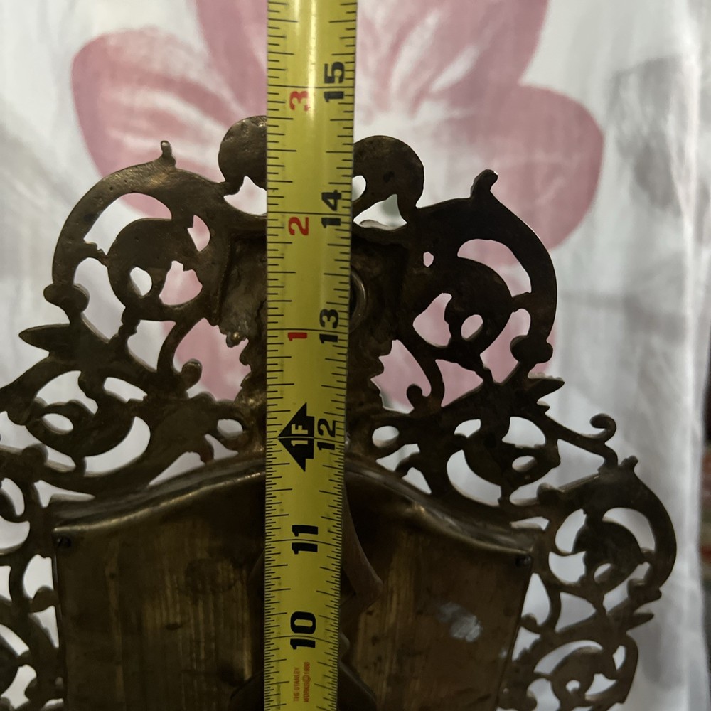 Antique Brass Frame Bacchus Beveled Tabletop Vanity Mirror Bradley & Hubbard
