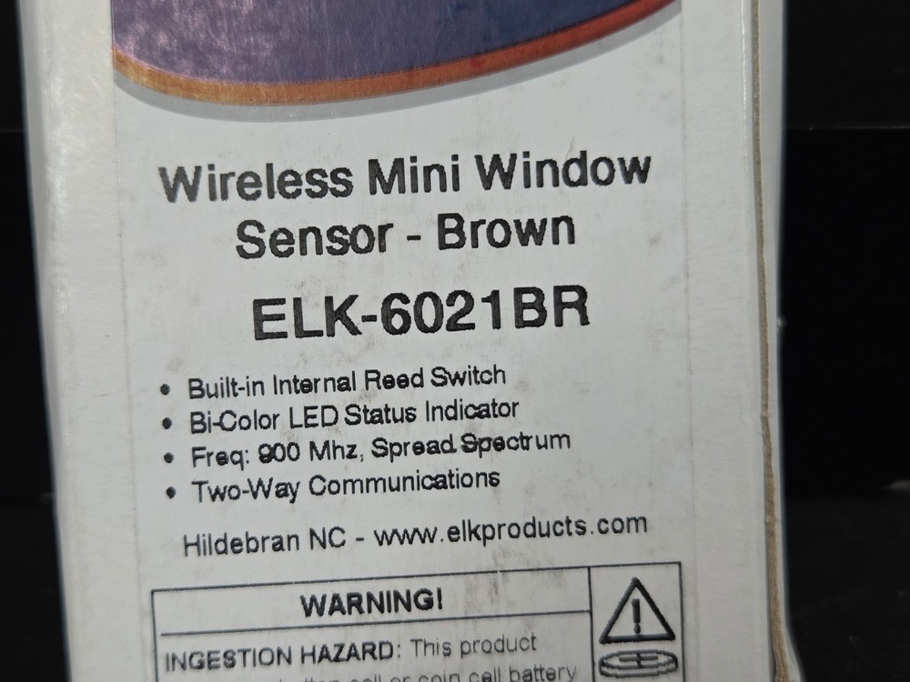 Elk 6021BR 2-Way Wireless Mini Window Sensor, Brown FAST SHIP!💨✅