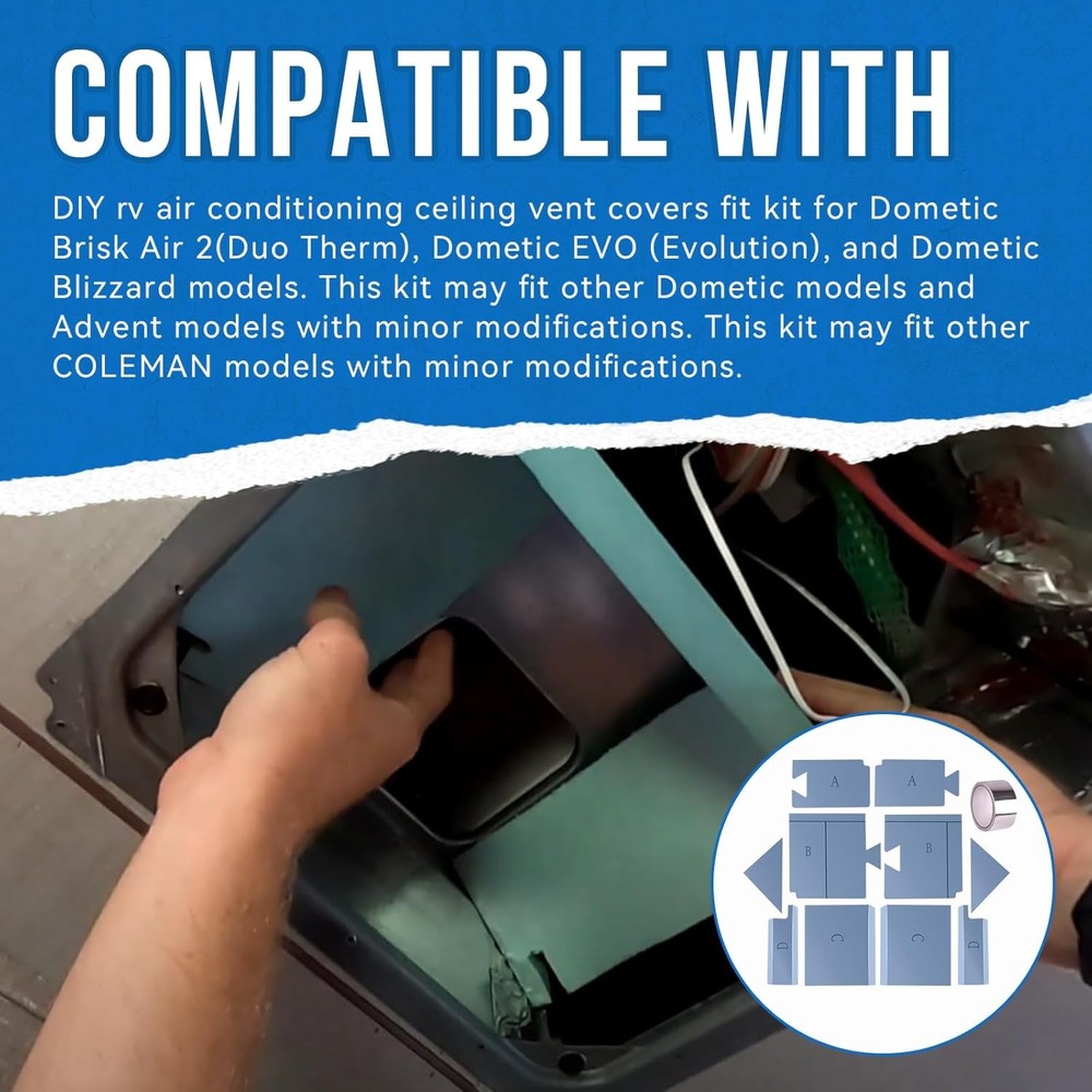 A/C Upgrade Modification Kit For Dometic RV Dometic Brisk Air 2, EVO, Blizzard