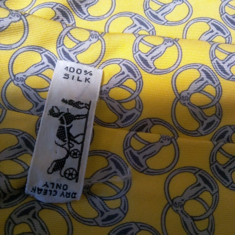 Hermes Pretzel Pattern Tie Yellow