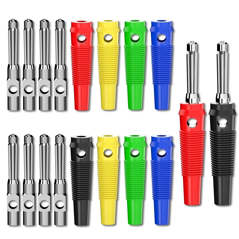 4mm High Current Banana Plugs Stackable 32a Screw Type Solderless Banana Connect