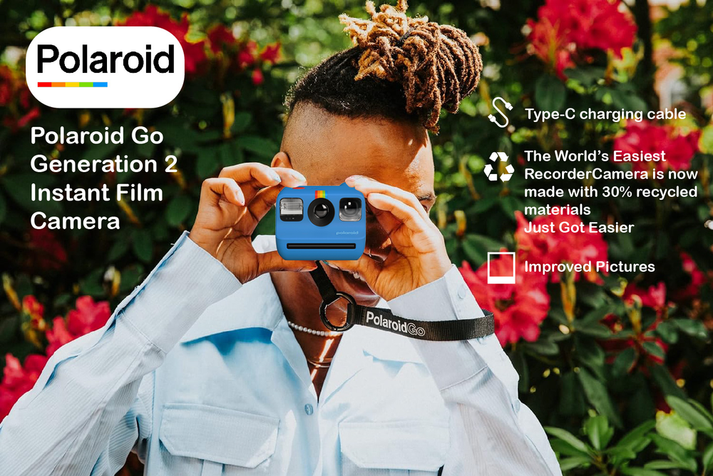Polaroid Go Generation 2 Instant Film mini Camera (Blue) Bundle