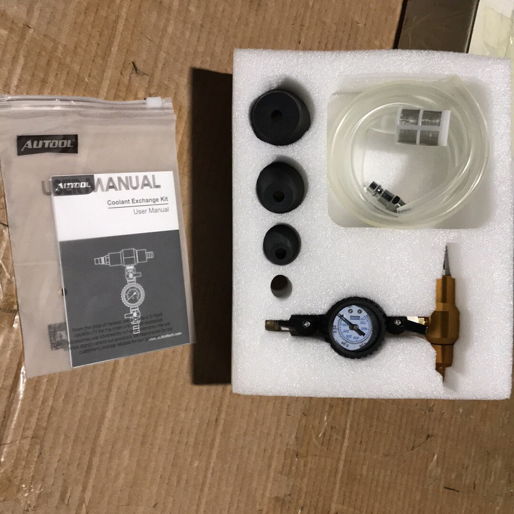 USED Cooling System Purge Radiator Coolant Refill Tool Vacuum Leak Test 3Adapter