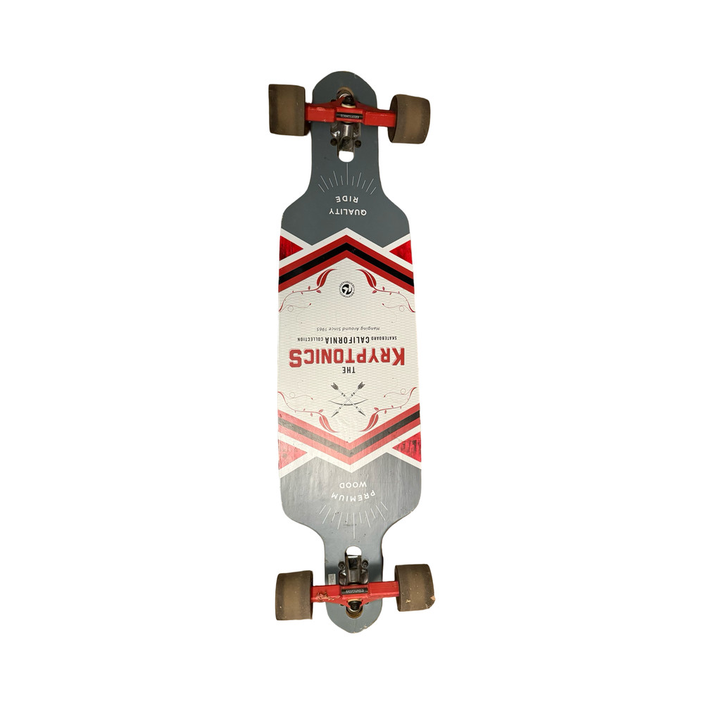 Kryptonics 38" Drop Through Longboard Skateboard 8-Ply Maple Complete Red/White