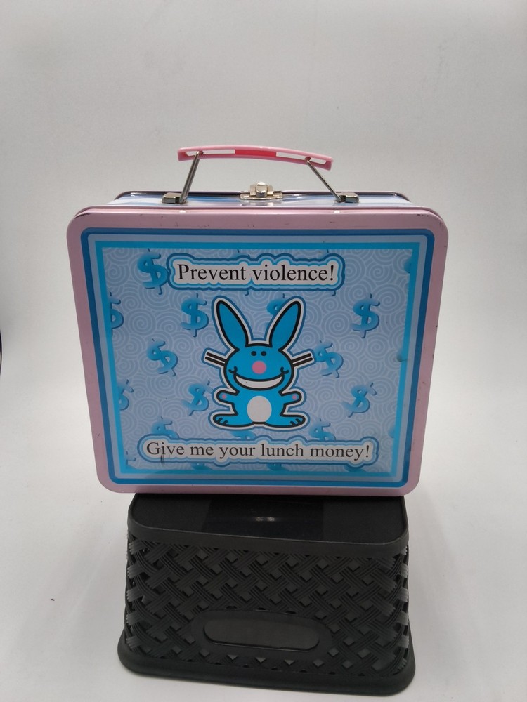 Vintage 2000s Happy Bunny Tin Lunch Box Hot Topic