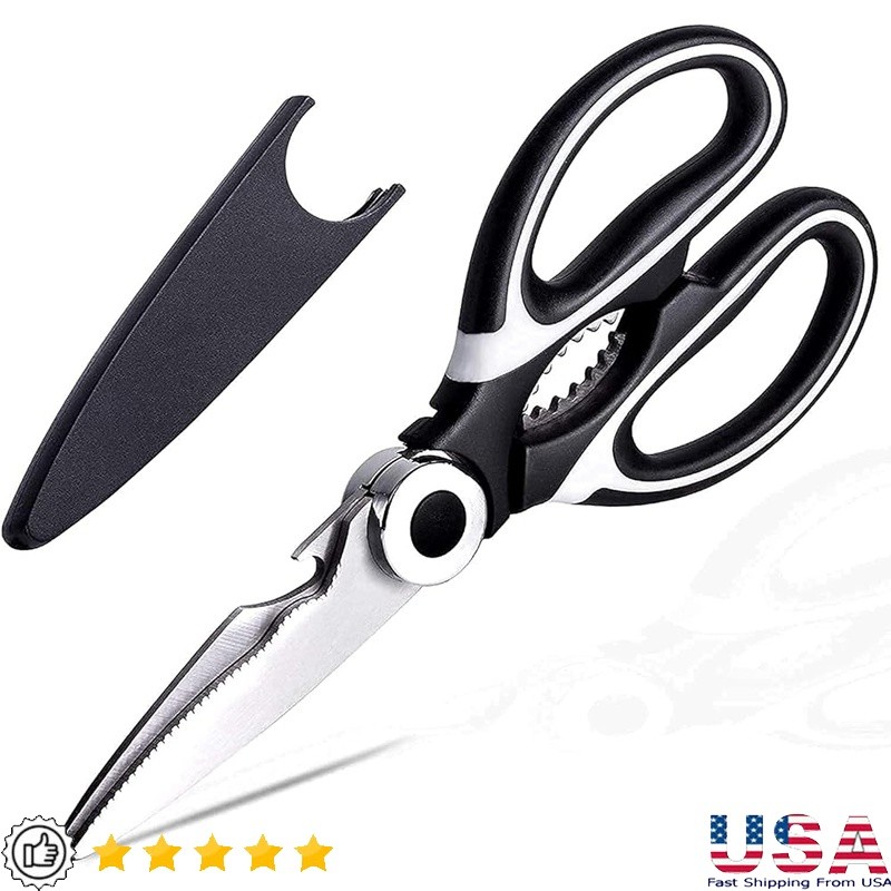 Multi-Function Kitchen Scissors Stainless Steel Sharp Durable W/ Bottle Opener