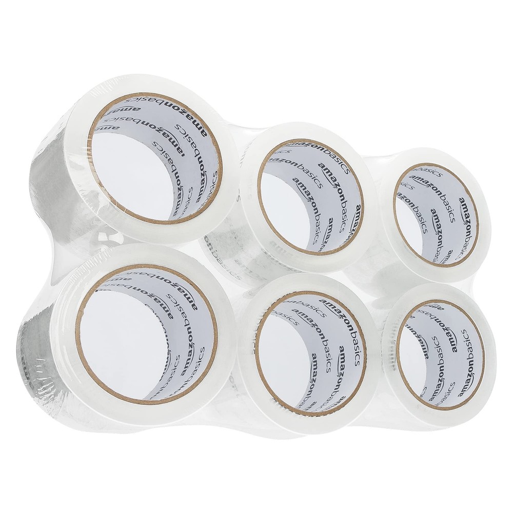Amazon Basics Extra-Wide Packing Tape, Moving, Storage, Packing, 6-Pack