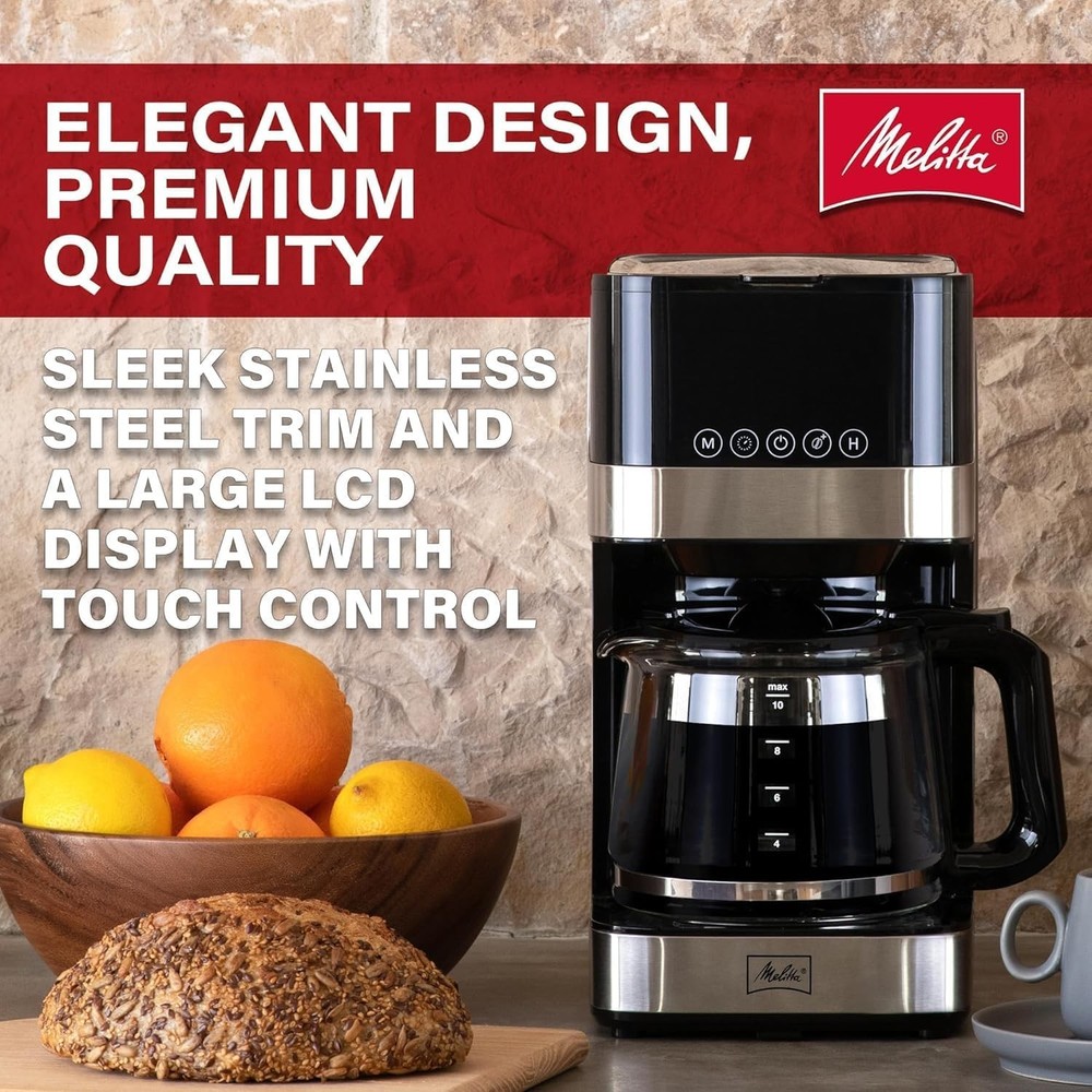 Melitta Aroma Tocco Glass Automatic and Programmable 10-Cup Drip Coffee Maker