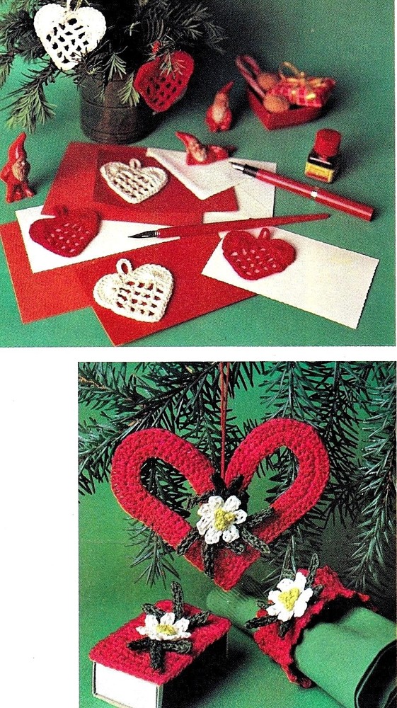 VALENTINE Hearts & Mobile/Decor/Crochet Pattern INSTRUCTIONS ONLY