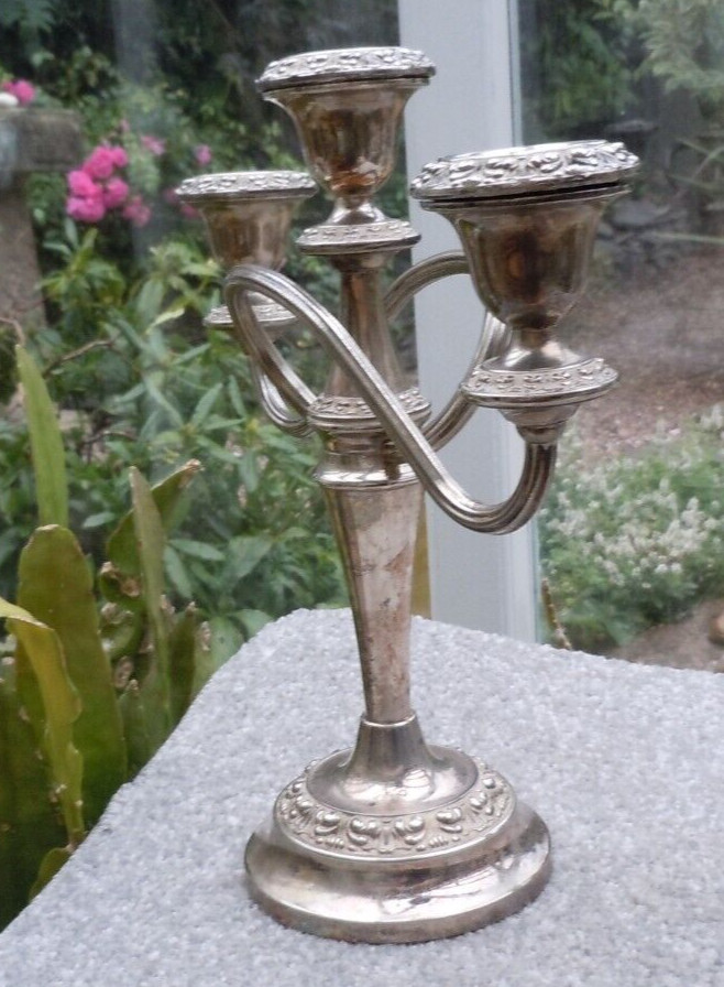 Silver Plated 3 arm Candelabra by Ianthe.