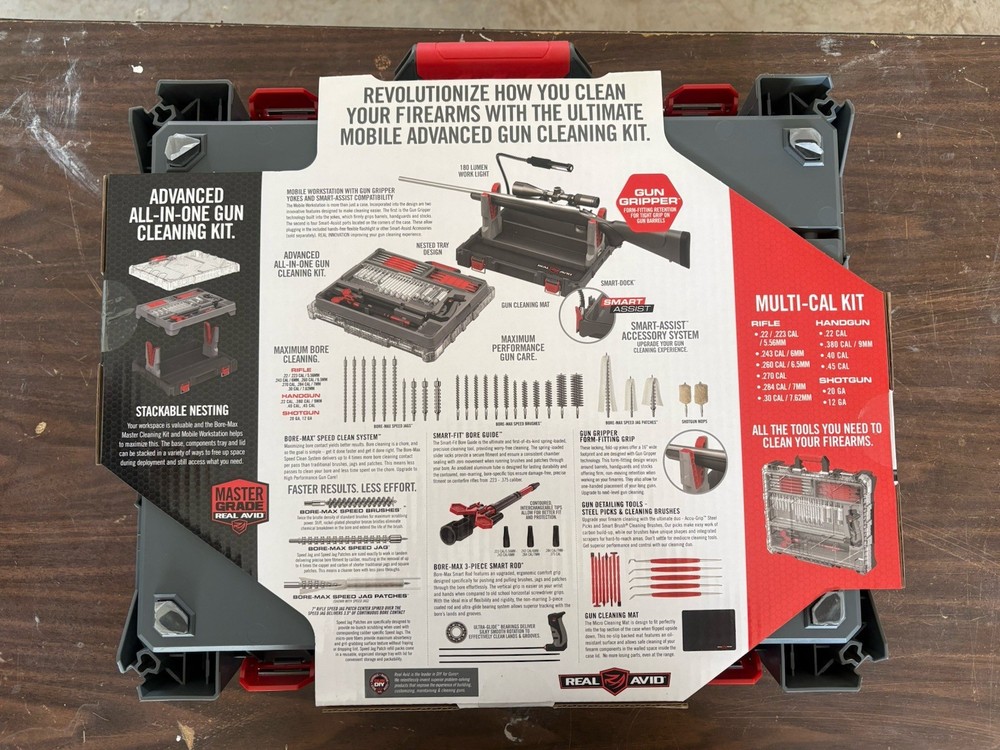Real Avid Bore-Max Master Cleaning Kit Multi-Caliber Mobile Workstation Case