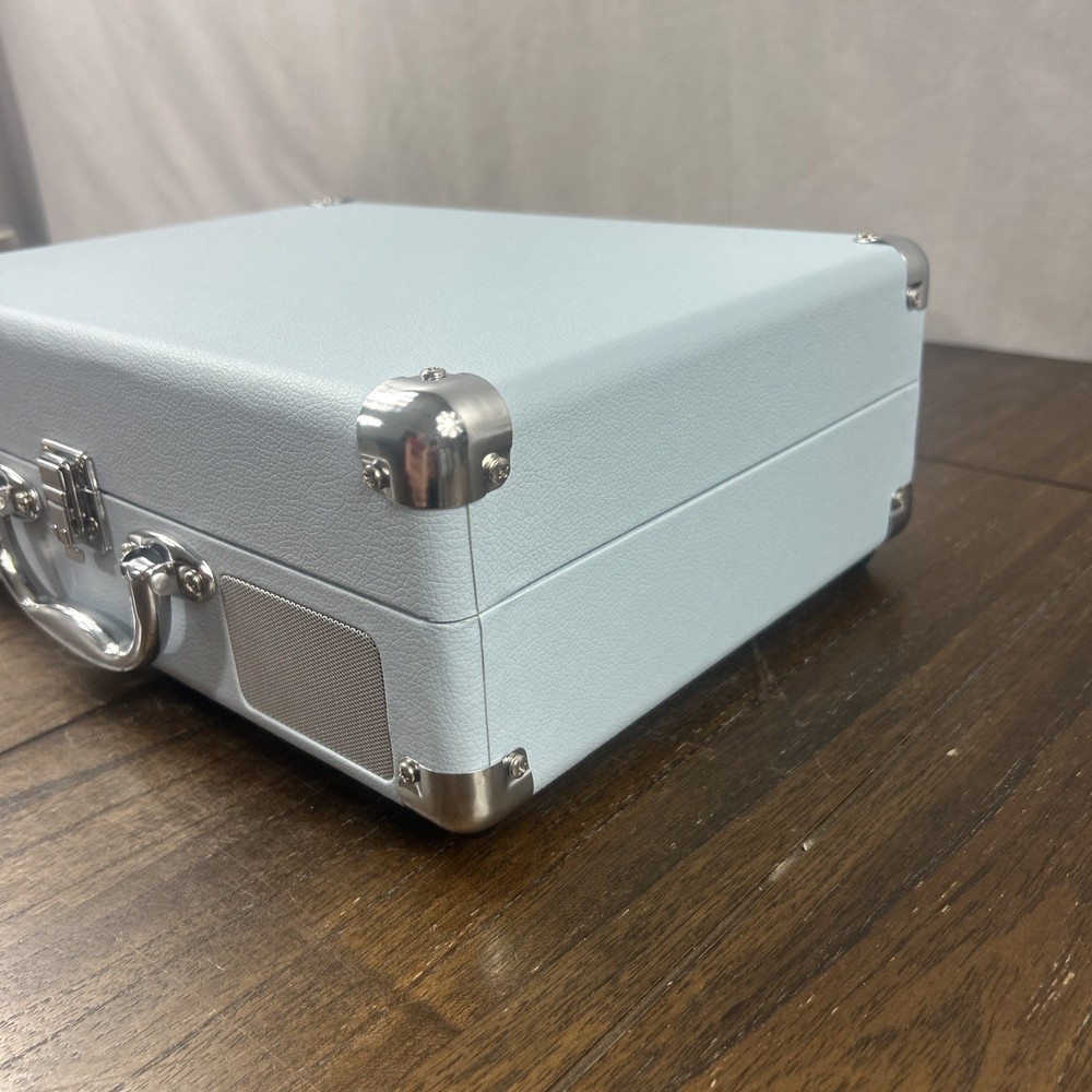 Victrola Journey+ Bluetooth Record Player Suitcase Blue Open Box Tested Working